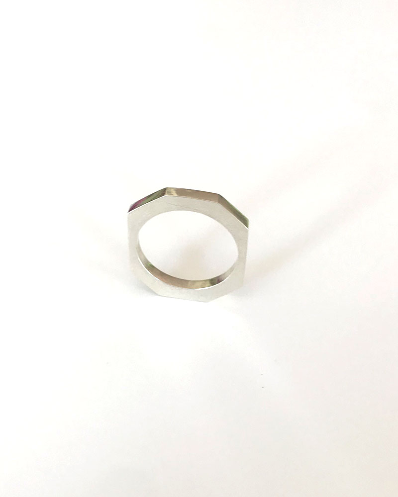 Silver Escarpment Stack Ring