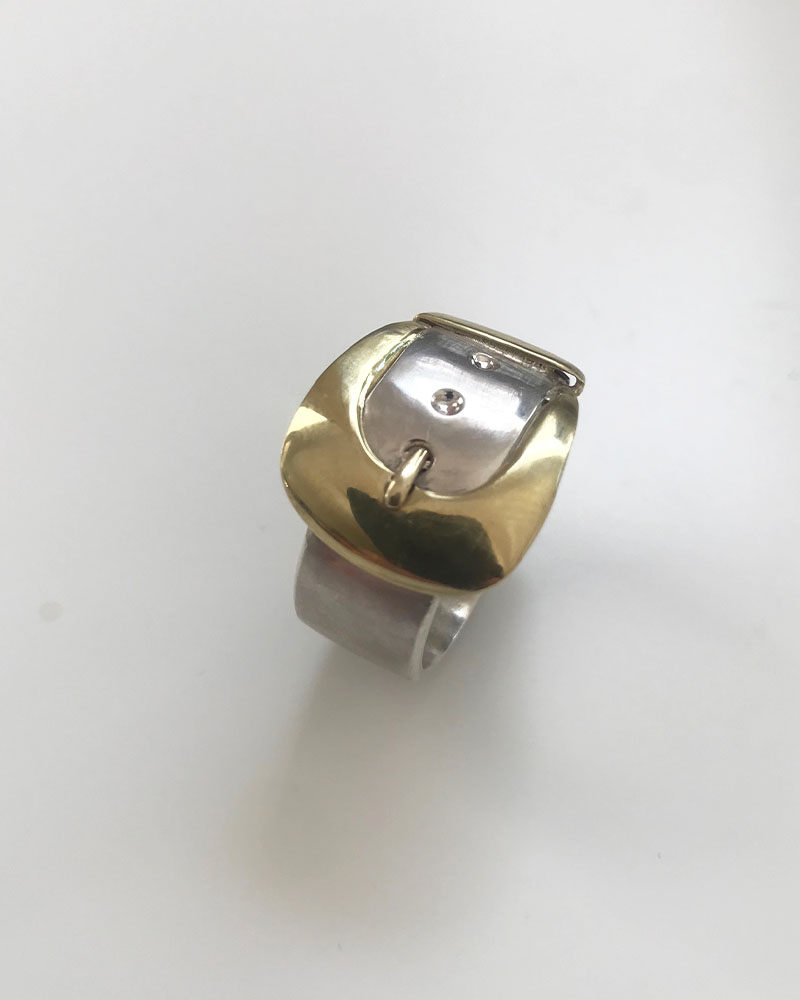 Silver and Gold Buckle Ring