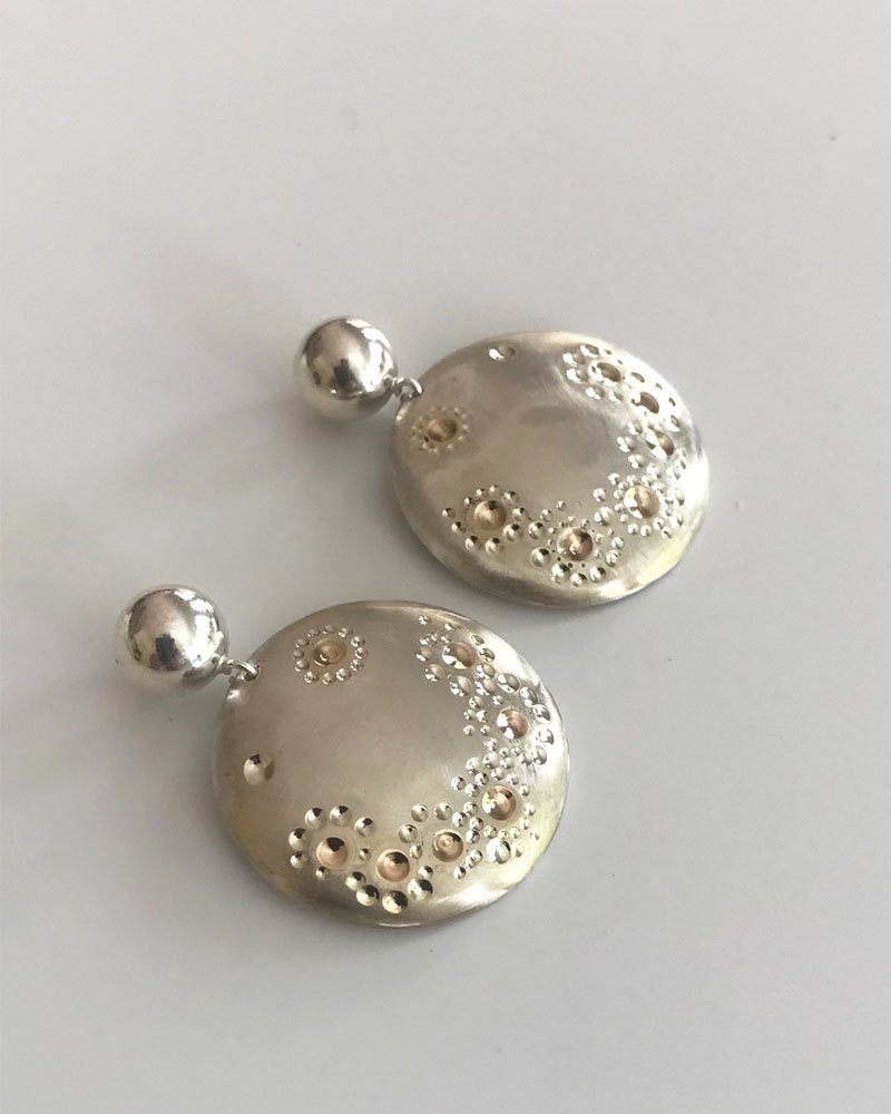 Seven Sisters Silver ad Gold Story Earrings